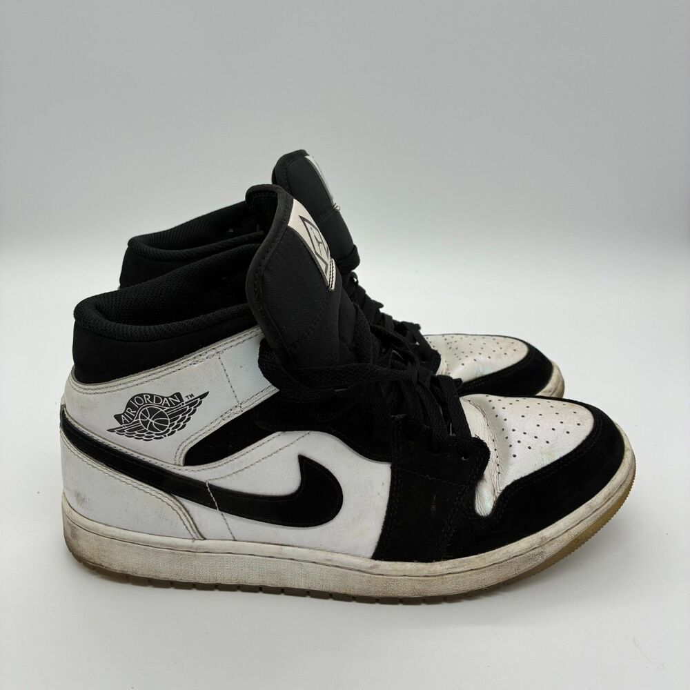 Nike Air Jordan 1 Mid SE Diamond Shorts Panda Mens Size 10 DH6933-100 Suede